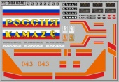 DKM0340	Набор декалей КАМАЗ (полосы, надписи, логотипы), вариант 17 (100х70)	Maksiprof 1:43
