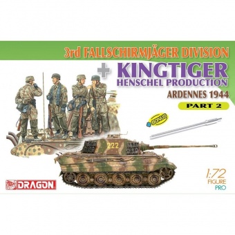 7362 3rd Fallschirmjager Division + Kingtiger Henschel Production Part 2 1:72 Dragon